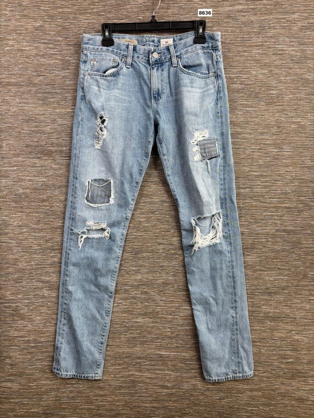 AG Adriano Goldschmied The Nikki Relaxed Skinny Jean 27R Distressed USA Designer